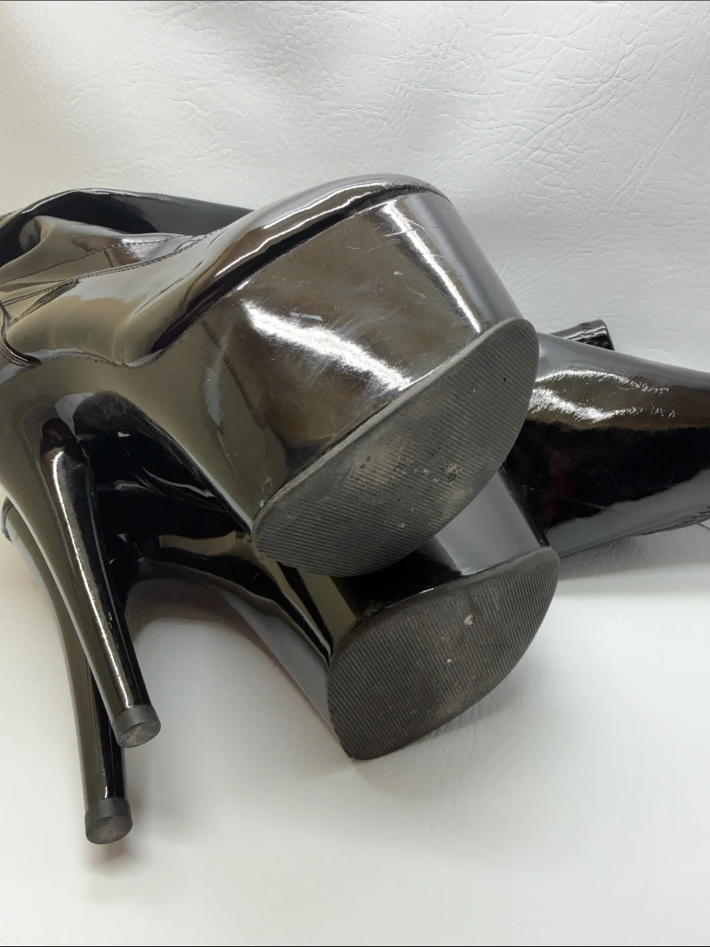 Glossy Black Patent Over-the-Knee Platform Boots